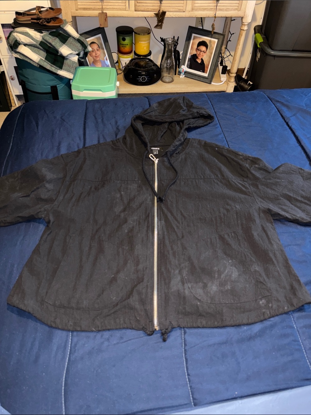 Torrid Black Crop Top Hoodie Shirt Plus Size 2X Active Linen Women’s Jacket